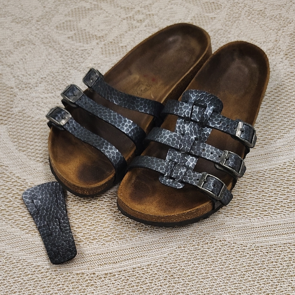 Birkenstock Black Textured Sandals
